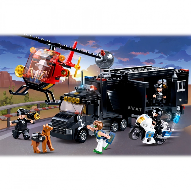 Sluban Policijska M38-B0659 SWAT mobilna baza i lopovi u helikopteru