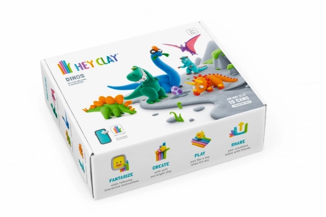 Plastična masa Hey Clay set Dinosauri
