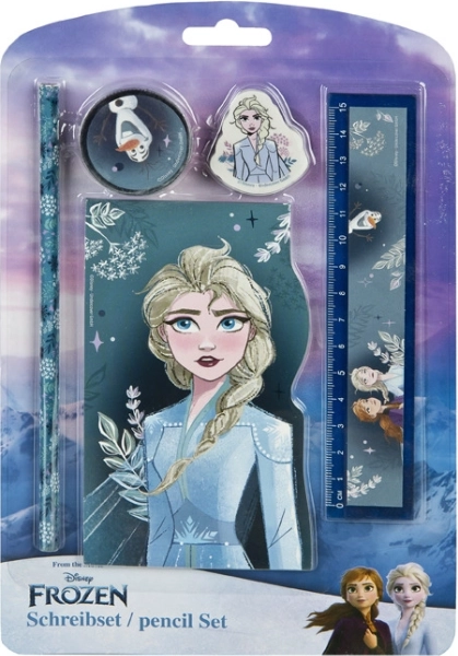 Školski set FROZEN – olovka, gumica, ravnalo, bilježnica (5 kom)