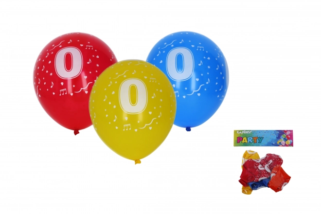 Balon na napuhavanje s brojem 0 30 cm - 5 komada