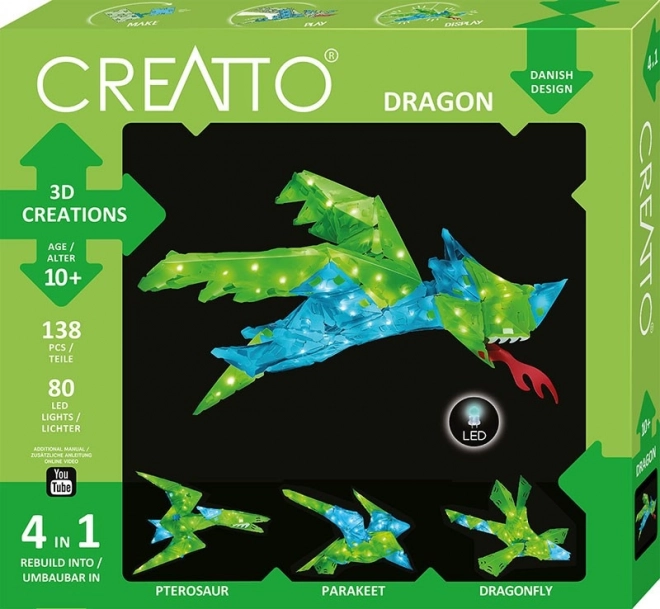 Kreativni set svjetleći Zmaj Creatto