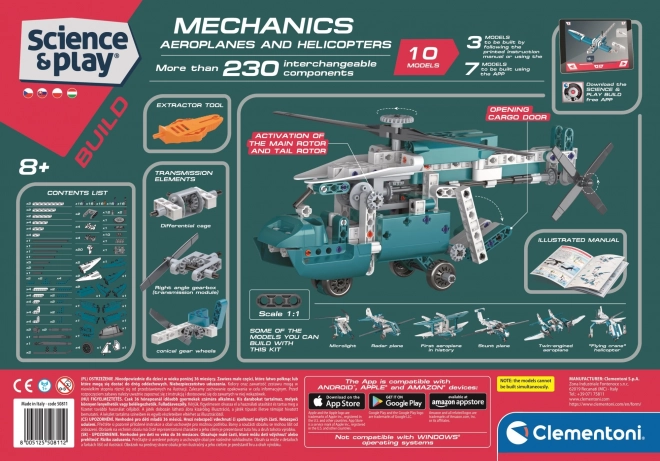 CLEMENTONI Science&Play Mehanička laboratorija Avioni i helikopteri 10u1