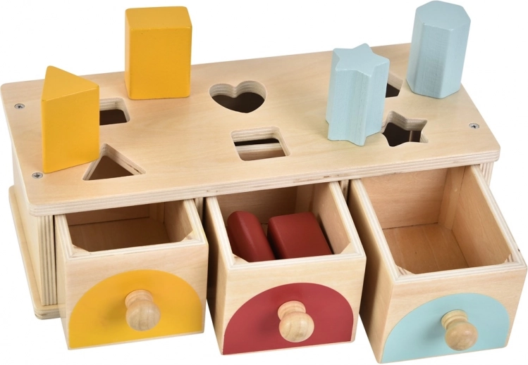 Drveno sortiranje oblika s ladicama 2Kids Toys