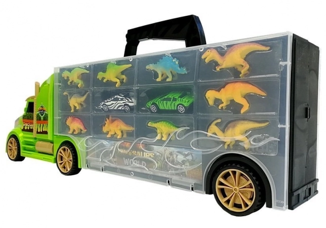 Kofer Kamion Transporter Sorter s dinosaurusima zeleni
