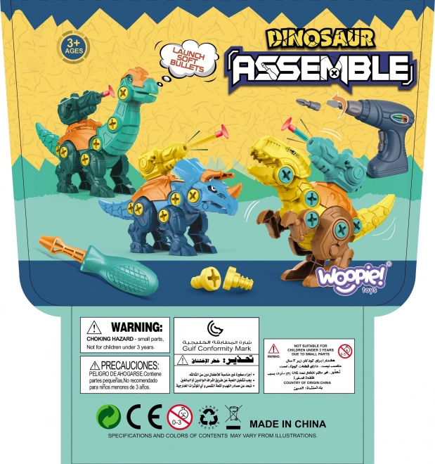 Woopie set dinosauri za zavrtanje 3 kom građevinski set s koferom i bušilica sa šrafcigerom