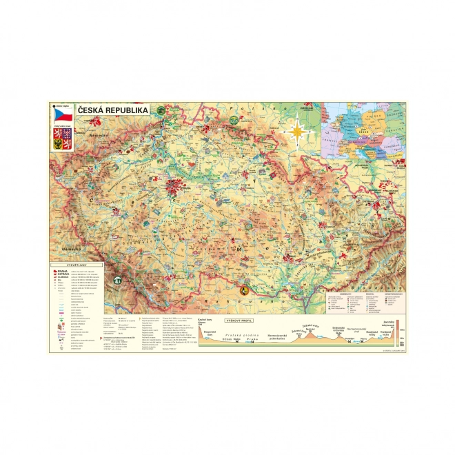 Puzzle Mapa Republike Češke - 500 dijelova