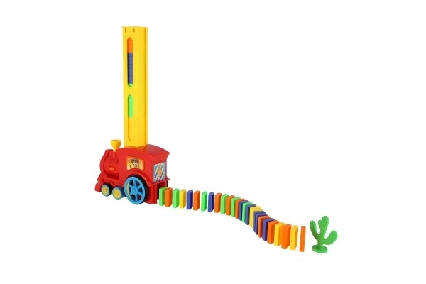 Lokomotiva/Vlak domino stavljajući plastika 16cm na baterije sa zvukom i svjetlom u kutiji 33x23,5x8cm