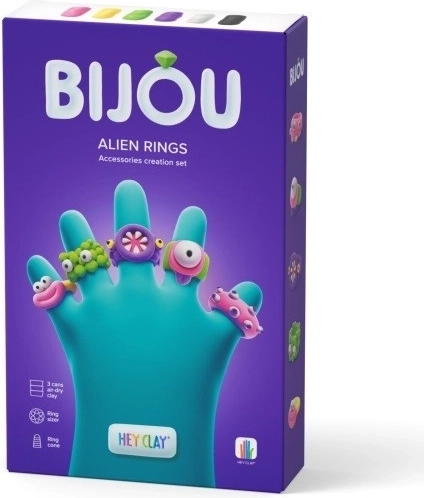 Modelarska set HEY CLAY Bijou alien rings – svemirski prstenčići