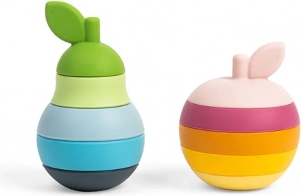 Bigjigs Toys slaganje jabuke i kruške – silikonski set za slaganje i grickanje