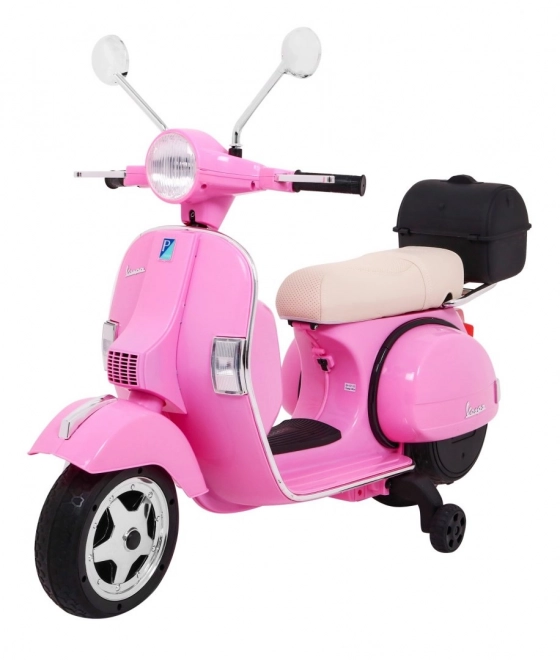 Električni dječji skuter Vespa ružičasti s pomoćnim kotačićima