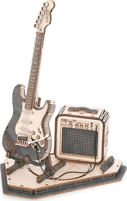 RoboTime drveni 3D puzzle - Električna gitara