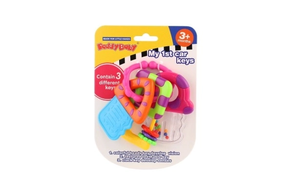 Zvečka/Grickalica ključevi plastika 10x12cm na kartici 3m+