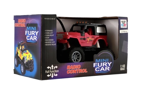 Auto RC terenac 14cm plast 27MHz na baterije sa svjetlom u kutiji 20x11x10cm