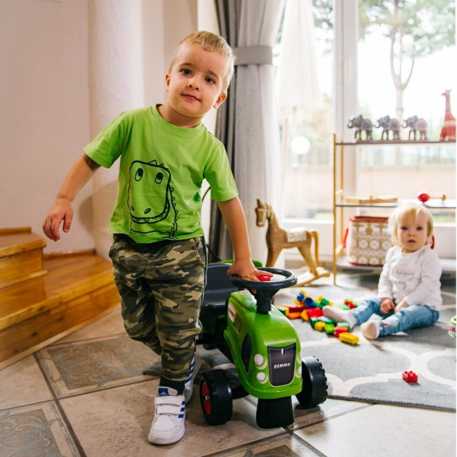 Guralica traktor Claas zelene boje s volanom i prikolicom