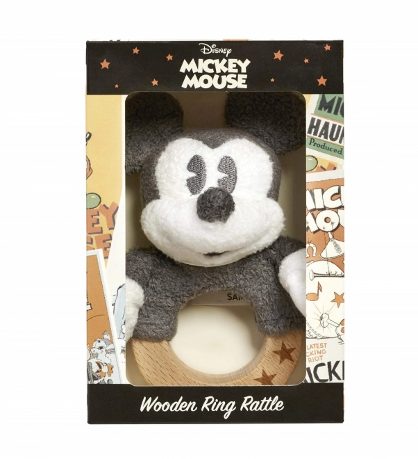 Dugino Drveno/plišano zvečko Mickey Mouse