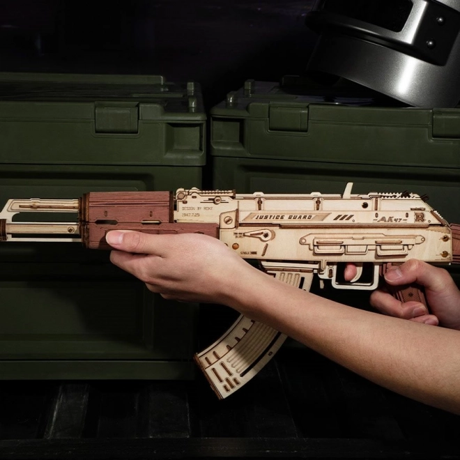 RoboTime 3D Drvene mehaničke slagalice Napadačka puška AK-47