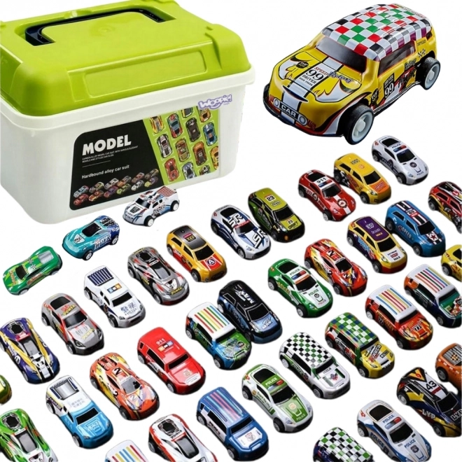 Set trkaćih automobila WOOPIE 30 kom s kartom
