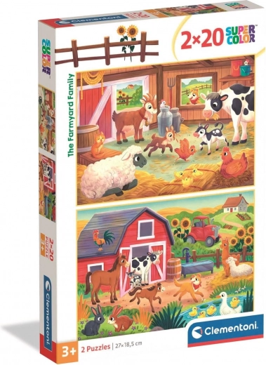 Puzzle obitelj s farme 2×20 dijelova CLEMENTONI