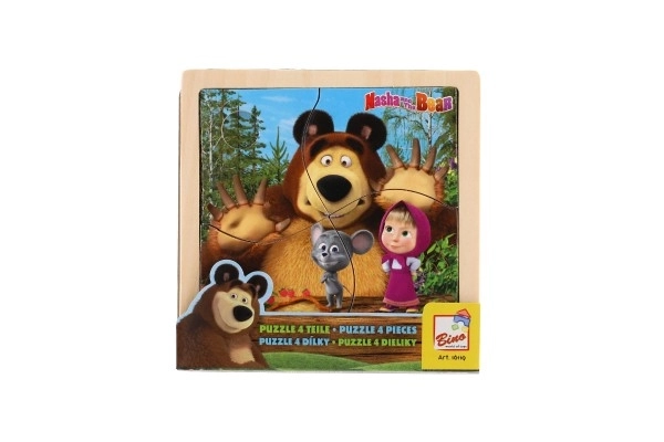 Drvene puzzle s mišem Maša i Medvjed 15cm
