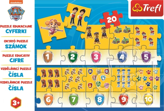 Edukativne puzzle Brojevi Psići u ophodnji 20 dijelova