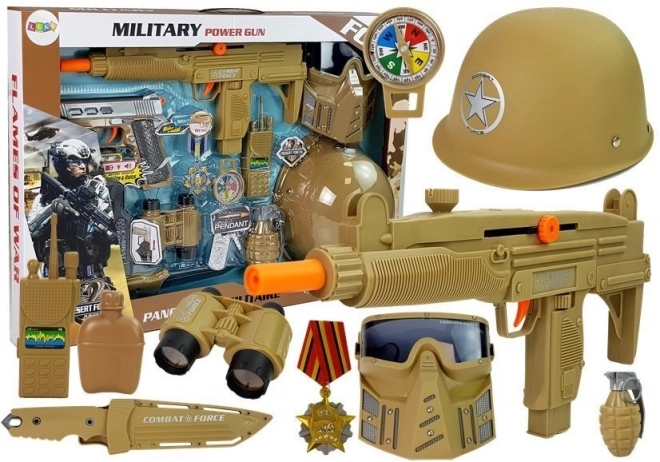 Vojni set Oružje s maskom Kaciga Granata Zvuk