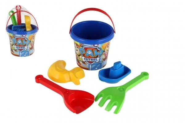 Set za pijesak 5 kom plastični Paw Patrol/Patrolne šape plava u mreži 12x22x12cm 12m+ Wader