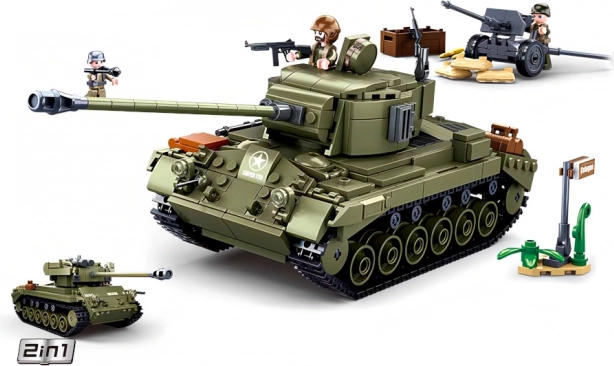 Sluban Army srednji tenk 2u1 i protuzračni top građevni set