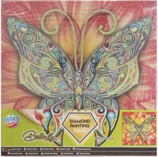 Dijamantno slikanje GRAFIX leptir 30 × 30 cm na drvenom okviru