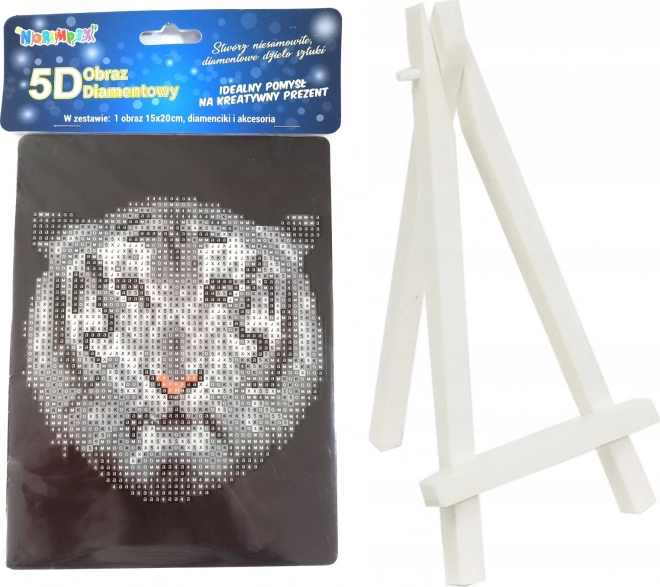 Dijamantno slikanje bijeli tigar 15 × 20 cm sa stalkom – NORIMPEX