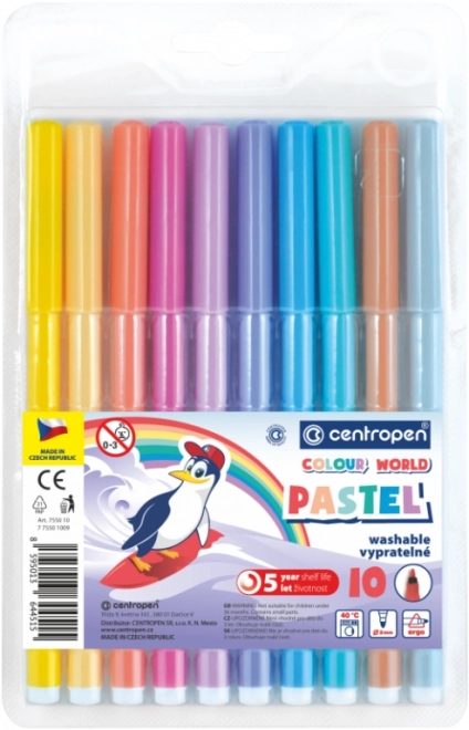 CENTROPEN Pastel Flomasteri 10 boja