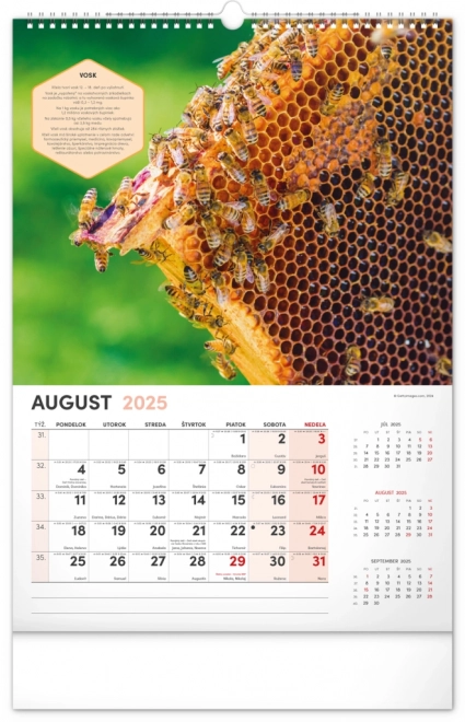 NOTIQUE Zidni Pčelarski kalendar 2025, 33 x 46 cm