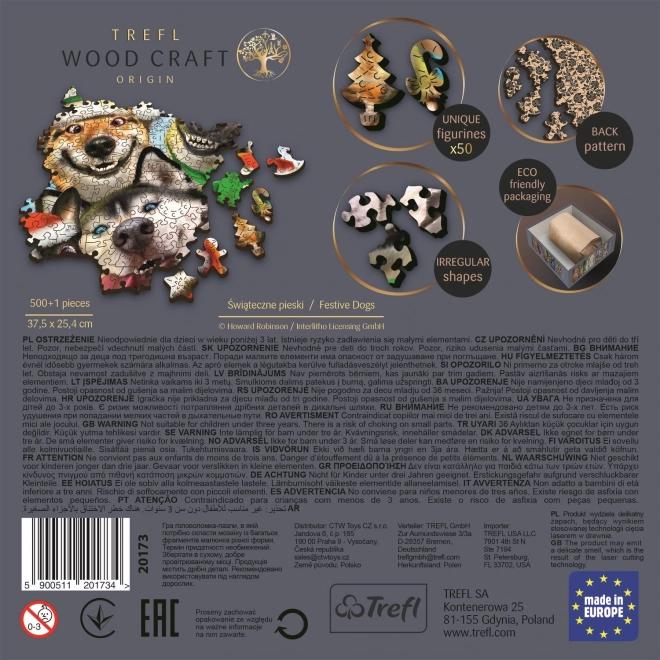 Drvene puzzle Božićni psi 501 dijelova