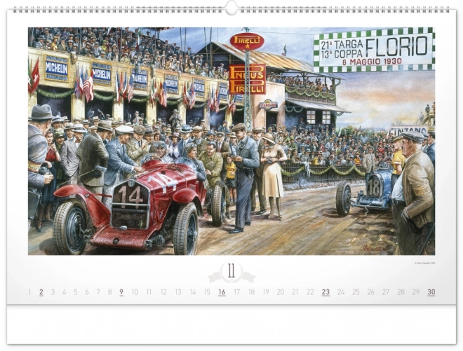 NOTIQUE Zidni kalendar Oldtimers – Václav Zapadlík 2025, 64 x 42 cm