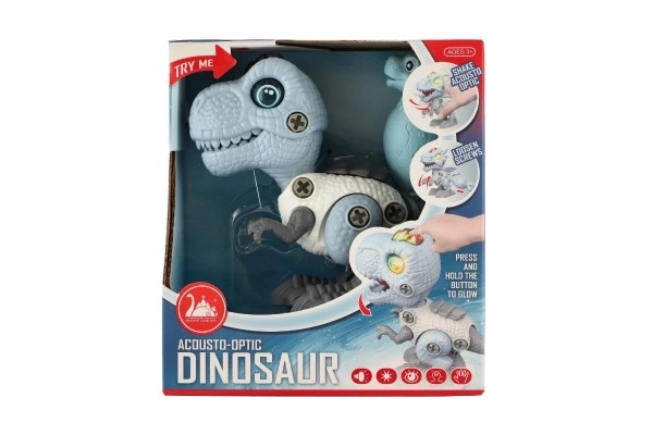 Dinosaurus vijčani plastični 12 cm s odvijačem na baterije s svjetlom i zvukom u kutiji 15x16x7 cm