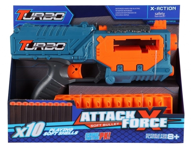 Blaster Turbo mini s kliznim spremnikom + 10 komada metaka