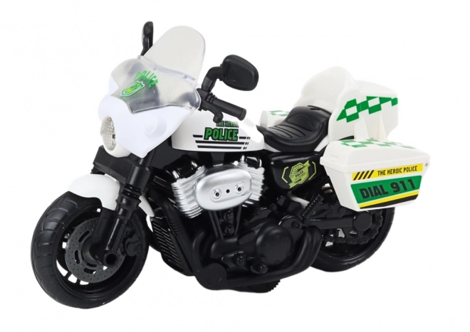 Motor policije 1:10 Svjetla Zvukovi Bijeli Crveni
