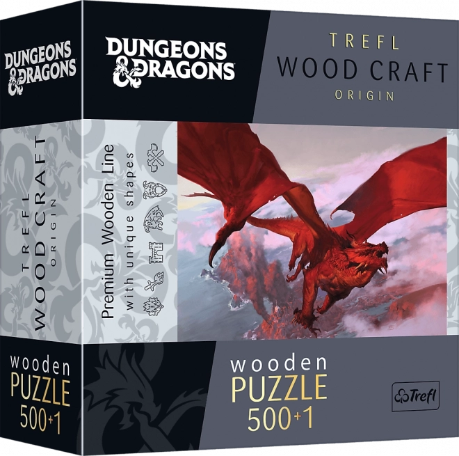 TREFL Drvene obostrane puzzle Dungeons & Dragons: Drevni crveni zmaj