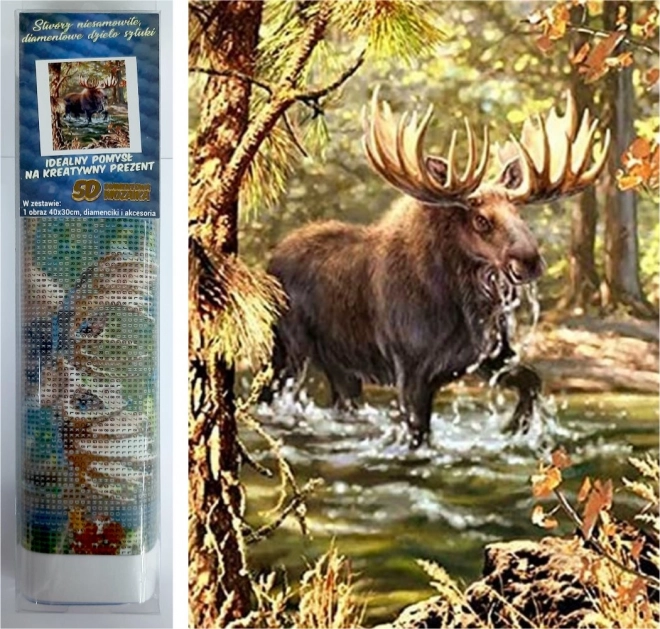Norimpex Dijamantno slikanje Los u rijeci 30x40 cm