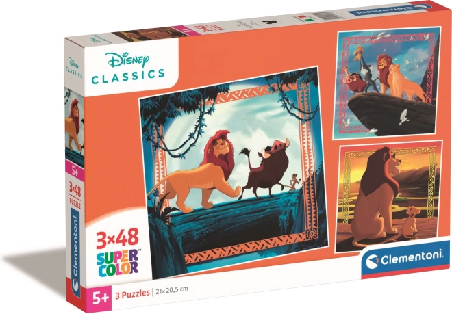 Puzzle Kralj lavova 3×48 dijelova CLEMENTONI