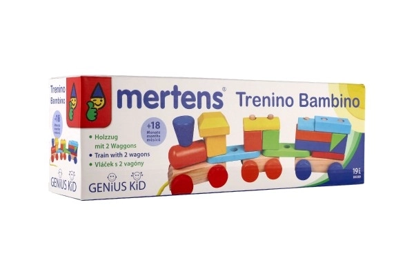 Šareni drveni vlak s vagonima od Mertens