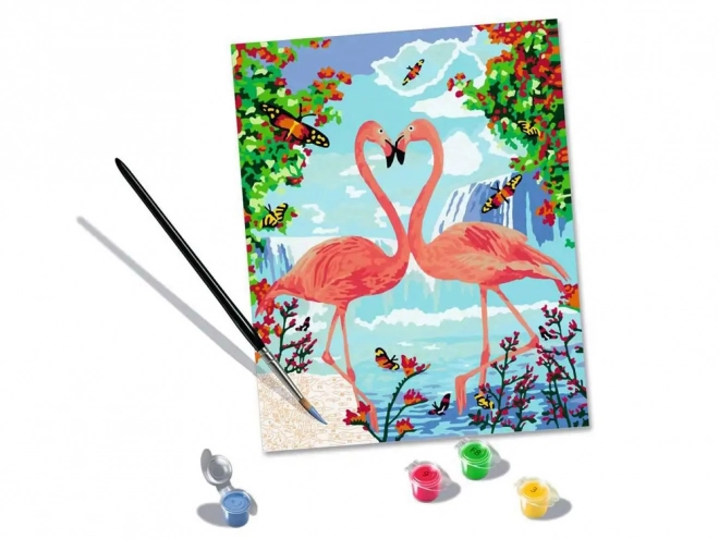 Slikanje po brojevima - Zaljubljeni flamingosi