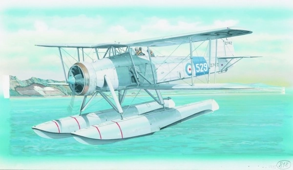 Model Fairey Swordfish Mk.2 26,4x29cm u kutiji 34x19x5,5cm
