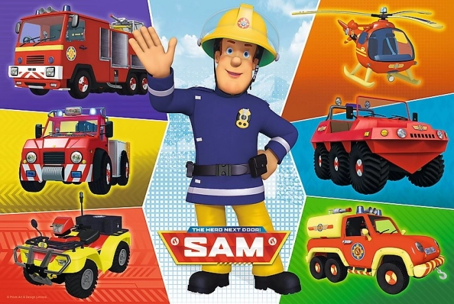 Puzzle Vatrogasac Sam 100 komada 41x27,5cm u kutiji 29x19x4cm