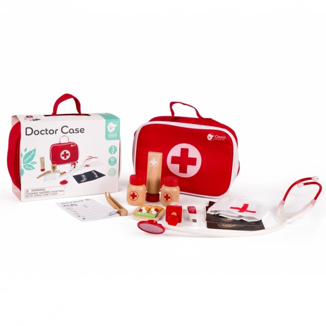 Set liječnika 19 kom drvo/plastika u papirnatoj ambalaži 21x16x8 cm