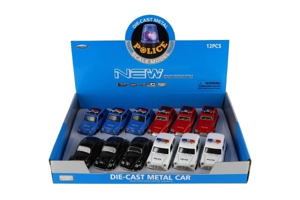 Auto policija retro 11cm metal / plast na povratni pogon na baterije sa svjetlom 4 vrste