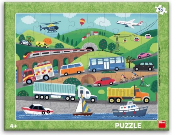 Dino papirnate puzzle Prijevozna sredstva 40 dijelova
