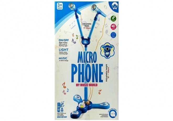 Set mikrofona Karaoke za djecu Plavi stalak na baterije