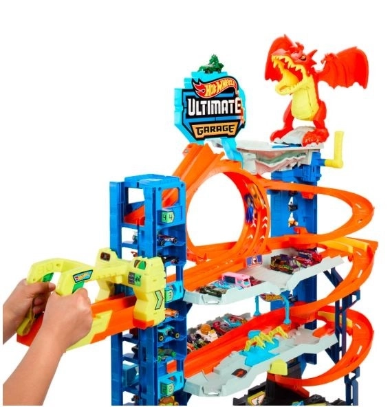 Mega garaža s napadom zmaja Hot Wheels City