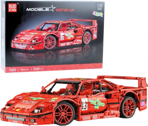 Konstrukcijski set Crveni sportski trkaći automobil 1:10