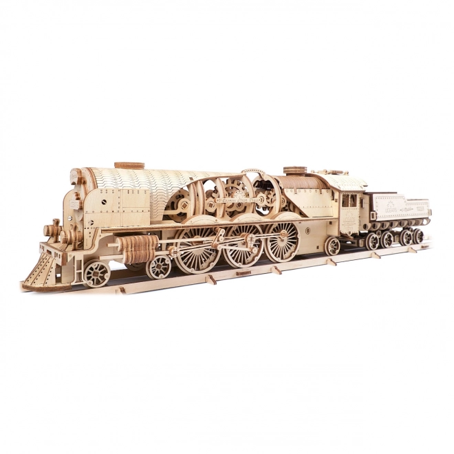 Ugears 3D puzzle - Lokomotiva V-express s vagonom 538 komada